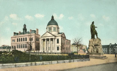 Free Library Free S Church & Wallace Statue - Aberdeen, 1900s.