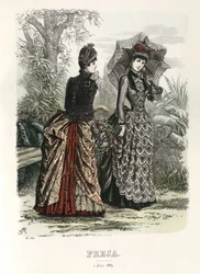 Freja- ilustroval skandinávský módní časopis 1885, ilustrace č. 13