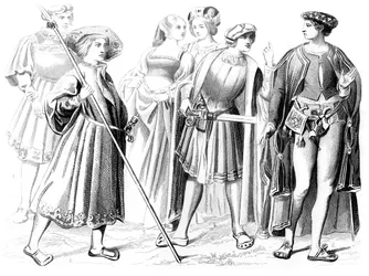 Francouzští šlechtici a ženy, gardisté a gentleman, 15. století 1849
