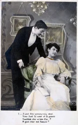 Francouzská romantická pohlednice, c1900