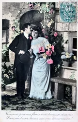 Francouzská romantická pohlednice, c1900