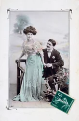 Francouzská romantická pohlednice, c1900
