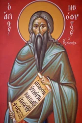 Freska v kostele svatého kříže, Pedoulas. Saint Neophyte, 20150510, Pedoulas, Kypr