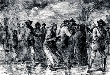 Uprchlí otroci prchající z Marylandu do Delaware prostřednictvím podzemní železnice, 1850-1851