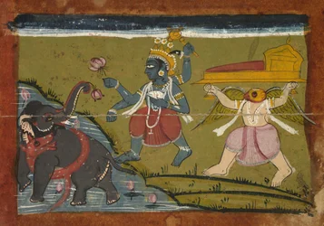 Gajendra Moksha: The Salvation of the King of the Elephants, 1800s.