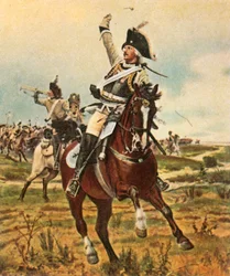 Generál Seydlitz dává u Rossbachu signál k postupu, 5. listopadu 1757, 1936