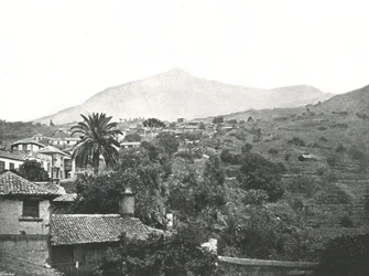 Celkový pohled znázorňující Peak, Tenerife, Kanárské ostrovy, Španělsko, 1895.