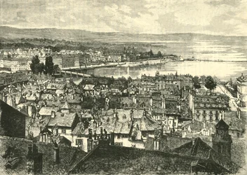 Ženeva, Pohled k jezeru, 1890.