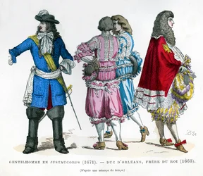 Kostým gentlemanů a vévoda z Orleans, bratr krále Ludvíka XIV., 1663 1882-1884