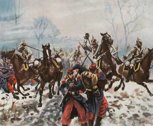 Němečtí kyrysníci v Poupry, 2. prosince 1870, 1936.
