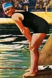 Německá plavkyně Hilde Schrader, 1928.