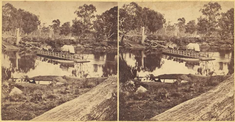 Golbourn Punt v Seymour, Austrálie, 60. léta 19. století.