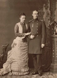 Velkokněžna Anastasia Michajlovna Ruska a velkovévoda Fridrich František III, 1878.