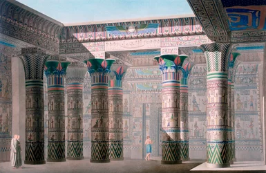 Velký chrám, Isle of Philae, Núbie, Egypt, 19. století