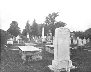 Graves of Jonathan Edwards a Aaron Burr, Princetown, New Jersey, USA, c1900.