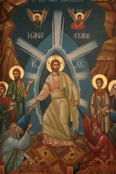 Řecká pravoslavná ikona: Kristovo zmrtvýchvstání, Soluň, Řecko
