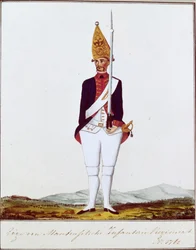 Granátník pluku Zöge von Manteuffel, 1762