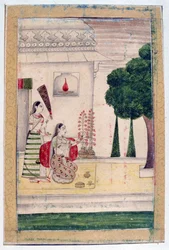 Gunakali Ragini, album Ragamala, škola Rádžasthánu, 19. století