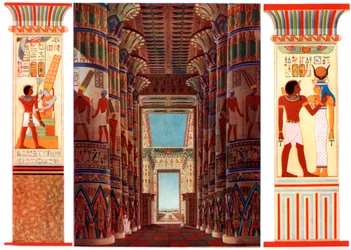 Sloupová síň ve Velkém chrámu v Karnaku, Egypt, 1933-1934