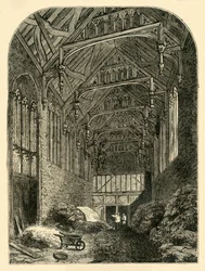 Hall of Eltham Palace v roce 1835, c1878.