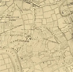 Hammersmith v roce 1746, c1878.