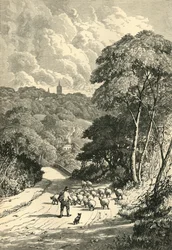 Hampstead, z Kilburn Road, c1876.