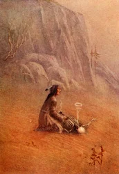 Zapálil dýmku a vložil ji do ústí kostry, 1914.