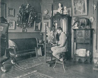 Henri Gervex ve svém studiu, c1897