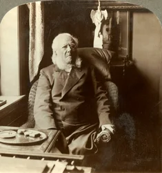 Henrik Ibsen, básník, kterému vzdává hold celý svět, doma Christiania, Norsko, c1905.