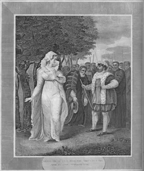 Jindřich VIII. ve vzteku s kancléřem, který přišel zajmout Catherine Parrovou, 1838