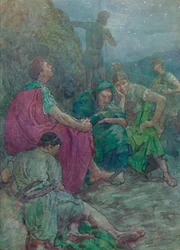 Zde, chráněný strmými útesy, usedl k odpočinku, c1912 1912