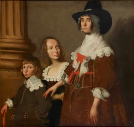 Hester Tradescant a její nevlastní děti, John a Frances, c1644