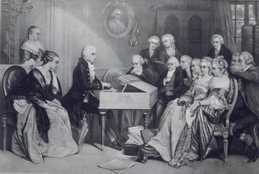 Domácí koncert v rodině Mozartových ve Vídni, 19. století