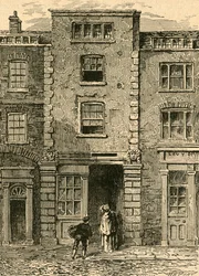 Dům řekl, že byl obsazen Drydenem ve Fetter Lane, 1897.