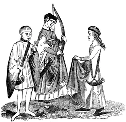 Lovecké šaty, 15. století, 1833
