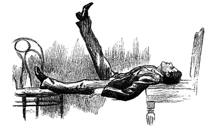 Hypnotizovaný subjekt ve stavu katalepsie, 1891