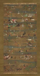 Ilustrovaná biografie prince Shotoku Shotoku Taishi e-den, 14. století.