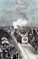 Ilustrace ze Země na Měsíc od Julese Verna, 1865