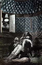 Ilustrace ze Země na Měsíc od Julese Verna, 1865