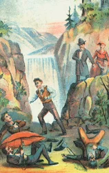 Ilustrace z plakátu propagujícího divadelní inscenaci Uncle Toms Cabin, 1870