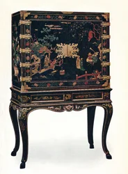 Vyřezávaná lakovaná skříň, c1680, 1910.