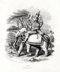 Indra, hinduistický bůh světla, 19. století