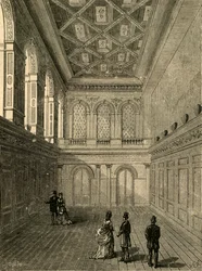 Interiér haly Haberdashers, 1876, 1897.