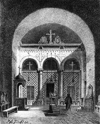 Interiér kostela, Egypt, 1881