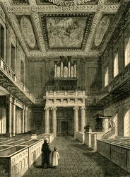 Interiér kaple Royal Banqueting House, Whitehall, 1881.