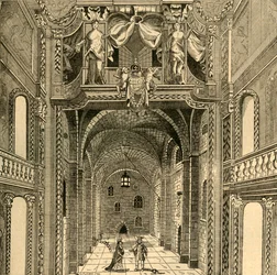 Interiér divadla Dukes, c1673, 1897.