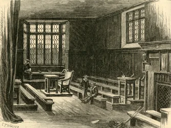 Interiér staré školní místnosti, 1898.