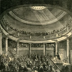 Interiér rotundy, Blackfriars Road, v roce 1820, c1878.