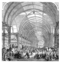 Vnitřní pohled na výstavu v Manchesteru, 1857 konec 19. století