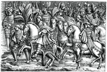 Rozhovor mezi Františkem I. a Jindřichem VIII., na poli zlatého plátna, 1520, 1870